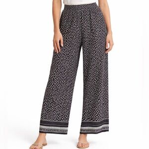 Max Studio Black and White Patterned Wide-Leg Pants